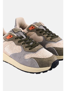 Algspar Men Lace Up Casual Sneakers, Khaki  - Image 3