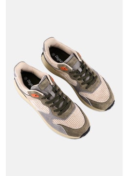 Algspar Men Lace Up Casual Sneakers, Khaki  - Image 4