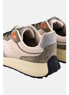 Algspar Men Lace Up Casual Sneakers, Khaki  - Image 2