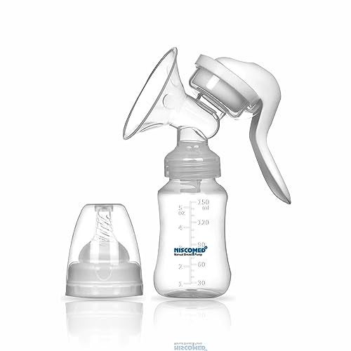NISCOMED Manual Breast Pump | BPA Free Hand Breast Pump for Women | Soft Silicone Breast Milk Pump - Image 1