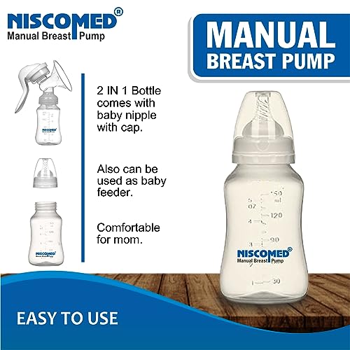 NISCOMED Manual Breast Pump | BPA Free Hand Breast Pump for Women | Soft Silicone Breast Milk Pump - Image 5