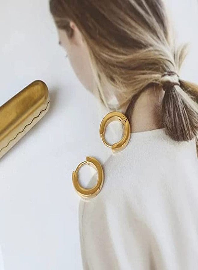 VIEN Minimalistic Men Earring Punk Stainless Steel Gold Earrings - Image 4