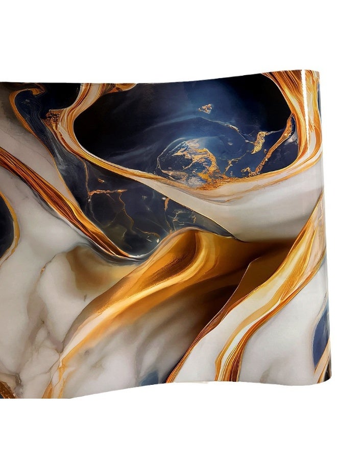 Anna Golden Blue Marble Pattern Oil-Proof Kitchen Countertop DIY Wall Sticker for Refreshing - Image 1