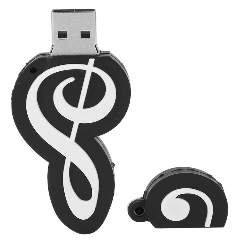 Black Note Appearance USB Flash Drive Cute Music Movie Data Transfer USB Stick Gift32GB - Image 1