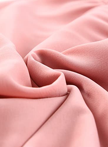 blibean Girls Summer Tie Back Dress Tween Kids Formal Boho Cold Shoulder Cute Dresses Ruffle Party Short Tulle Clothing Vestidos Niñas Size 12-13 Years Old Pink - Image 5