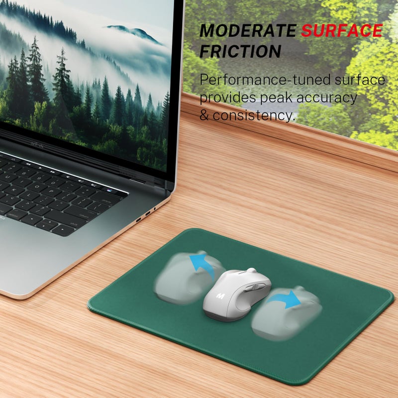 MROCO Mouse Pad [30% Larger] with Anti-Fray Stitched Edges, Premium-Textured Waterproof Surface, Non-Slip Rubber Base, Computer & Gaming Mouse Mat for Laptop, Office & Home, 8.5 x 11 in, Forest Green - Image 2