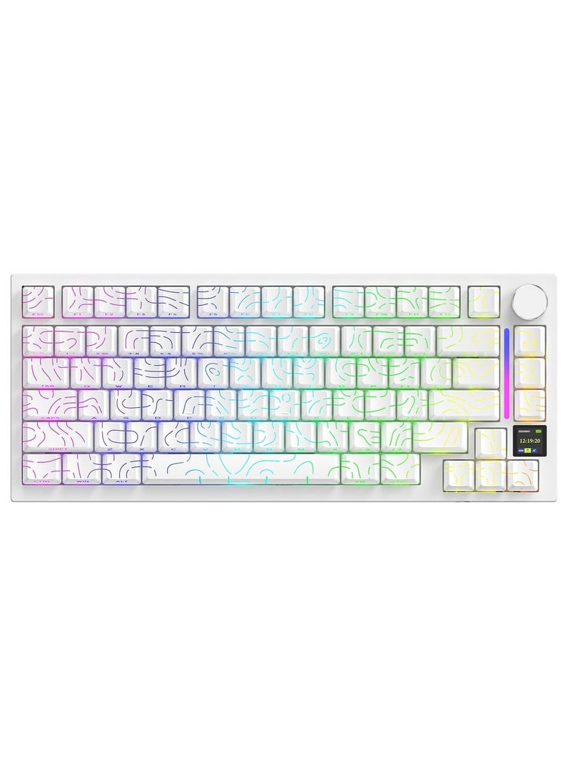 Attack Shark X820 Ultra Wireless Gaming Mechanical Keyboard with TFT Smart Display&Knob,75% Hot Swappable Custom Gasket-Mounted Keyboard,Tri-Mode(Wired/2.4GHz/BT) - Image 1