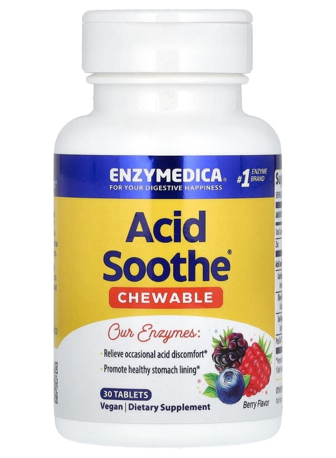 ENZYMEDICA Chewable Acid Soothe Berry 30 Tablets
