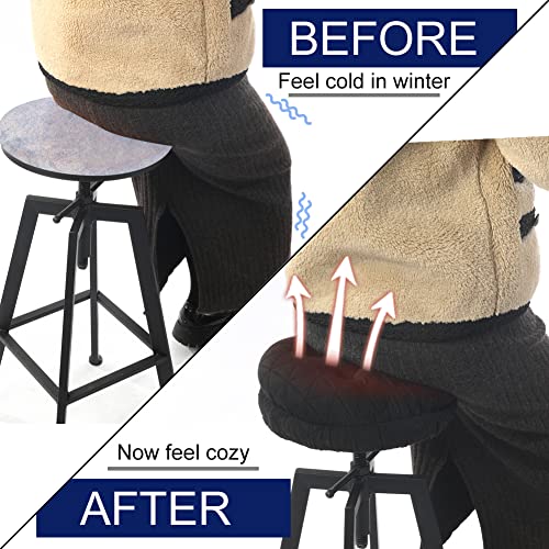 BUYUE Round Bar Stool Seat Cushion, Dia.12 Luxury Fashion Jacquard with Anti-Skid Silicone Bar Stool Cushion Padded (Black, S,1 Count) - Image 5