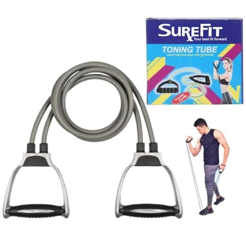SUREFIT Double Spring Tummy Trimmer, Resistance Toning Tube, Ab Roller & Push-Up Bar | 4-in-1 Home Gym Combo Full Body Fitness Kit for Men & Women | Home Workout Set Yellow - Image 3