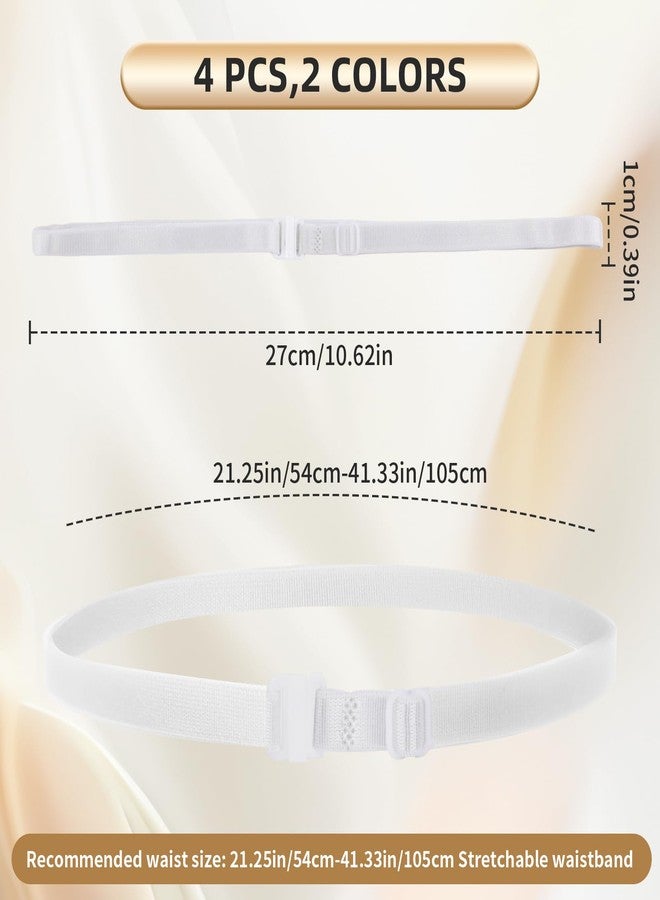 Gallipower 4Pcs Adjustable Band For Crop Tops,Women Elastic Stretch Belt,Shirt Tuck Band For Women,Crop Band For Tucking Shirts,Shirt Cropping Band(Style B) - Image 2