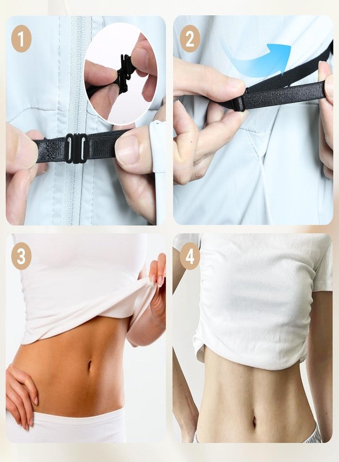 Gallipower 4Pcs Adjustable Band For Crop Tops,Women Elastic Stretch Belt,Shirt Tuck Band For Women,Crop Band For Tucking Shirts,Shirt Cropping Band(Style B) - Image 5