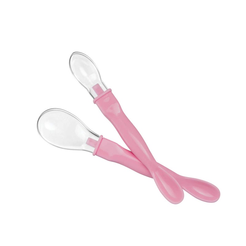 Beebaby 3-in-1 Fun Weaning Silicone Spoon Set | Dual End Baby Feeding Spoon for Newborns & Infants | Soft BPA Free Silicone, Gentle on Gums, Easy Grip Handle – Pack of 2 (Pink) - Image 4