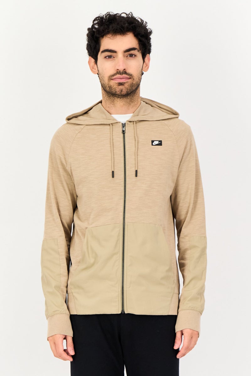 Nike Men Sportswear Fit Long Sleeve Outdoor Hoodies, Tan - Image 1