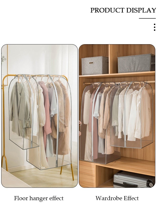 DUNISO 2 PCS Clear Garment Bags for Hanging Clothes, Garment Bags for Storage with Smooth Side Zipper, Waterproof Garment Bags for Closet Storage, Wardrobe Clothes Protector, Breathable Dust Cover for Shirts, Coats, Dresses, Suits - Image 5