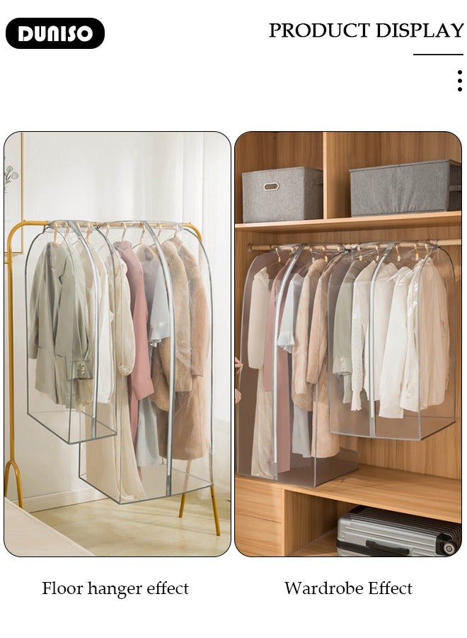 DUNISO 2 PCS Clear Garment Bags for Hanging Clothes, Garment Bags for Storage with Smooth Side Zipper, Waterproof Garment Bags for Closet Storage, Wardrobe Clothes Protector, Breathable Dust Cover for Shirts, Coats, Dresses, Suits  - Image 5