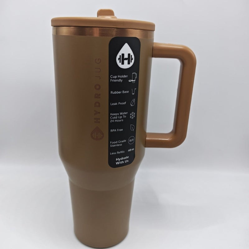 32OZ/40OZ Large Capacity Insulated Car Cup with Handle and Leak-Proof Lid, 304 Stainless Steel Thermal Tumbler, Red Strawberry