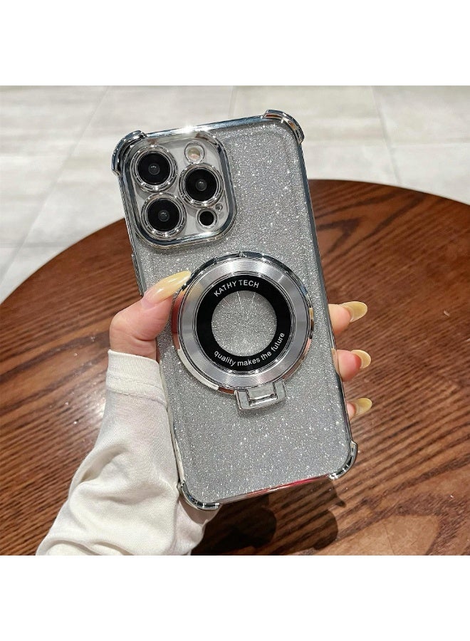 NIBEMINENT Creamy Streak Protective TPU Case Cover For iPhone 14 Pro, Silver - Image 1