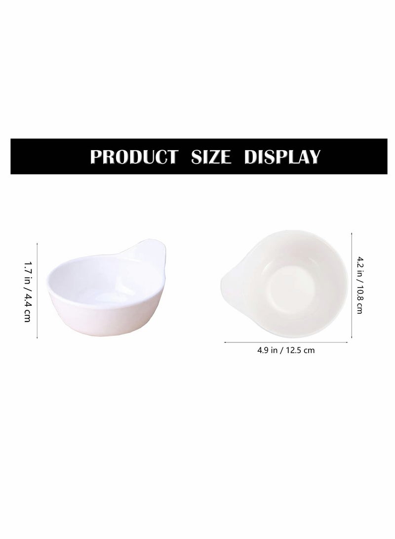 Excefore 4Pcs Sauce Dish Dip Bowls, Round Seasoning Dishes with Handle, Sushi Dipping Bowl Saucers Bowl Mini Appetizer Plates - Image 5