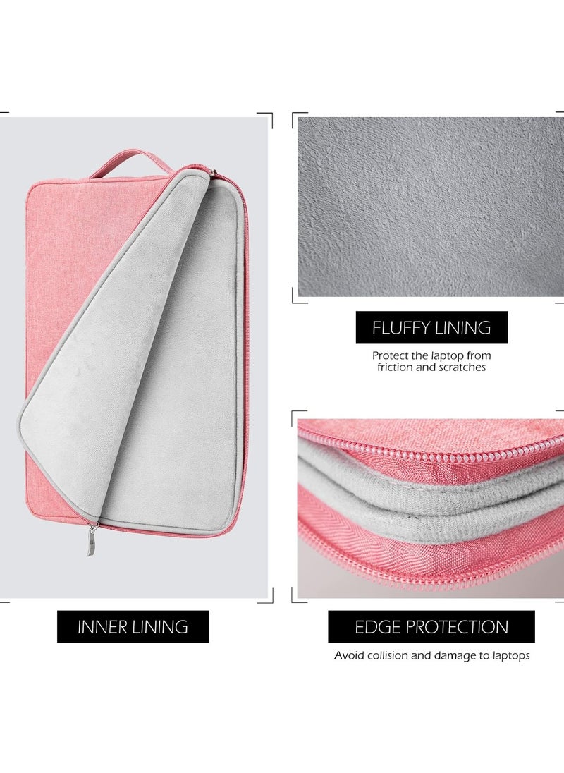Generic 12-15 inch Laptop Tablet Sleeve Case Canvas Cover for 2021-2014 Surface Pro 4/5/ 6/7 / 7+ / 8|Surface Laptop Go 12.4"|2021-2020 MacBook Air Pro 12.5'' M1 Chip Protective Bag (Pink)  - Image 5