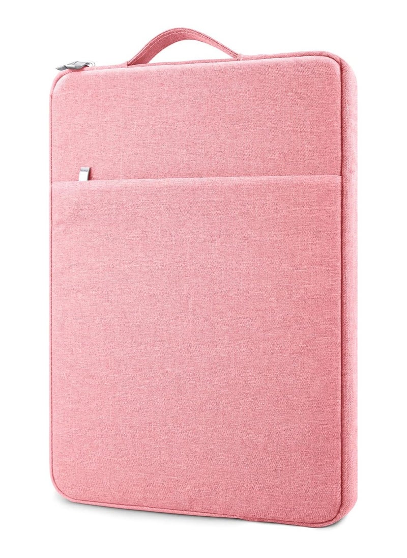 Generic 12-15 inch Laptop Tablet Sleeve Case Canvas Cover for 2021-2014 Surface Pro 4/5/ 6/7 / 7+ / 8|Surface Laptop Go 12.4"|2021-2020 MacBook Air Pro 12.5'' M1 Chip Protective Bag (Pink)  - Image 1