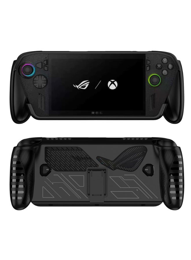 TPU Protective Case With Bracket For ROG XBOX Ally/ROG XBOX Ally X Game Console Anti-Drop Non-Slip Skin Cover Gaming Accessories (Black)