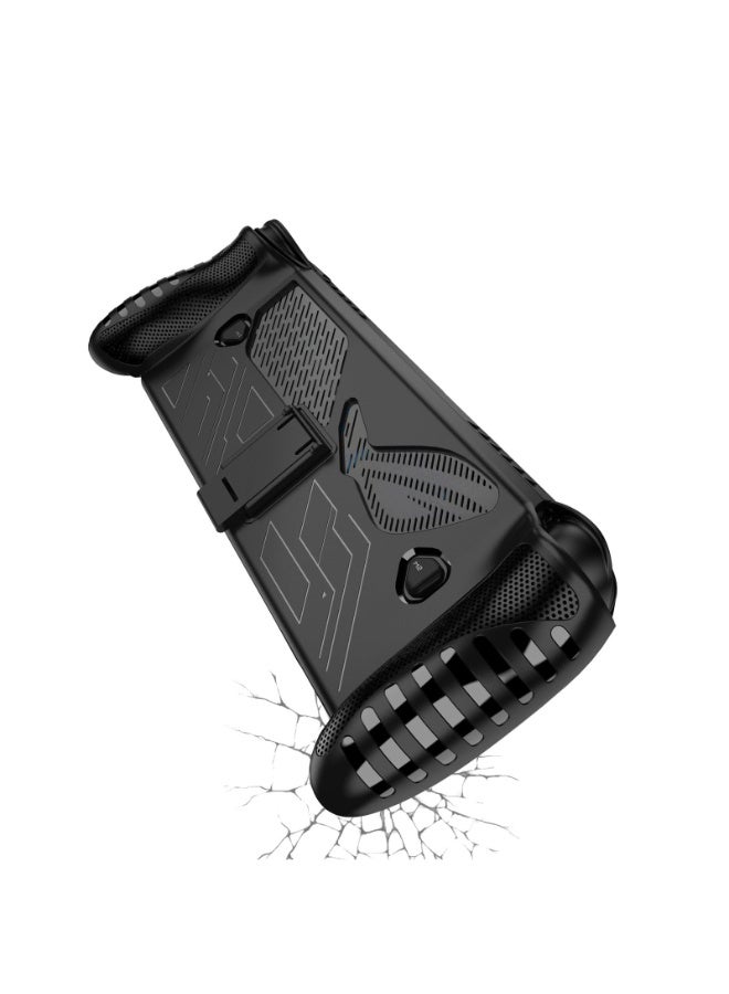 TPU حالة واقية مع قوس ل ROG XBOX حليف / ROG XBOX حليف X وحدة تحكم الألعاب مكافحة السقوط غطاء الجلد غير الانزلاق ملحقات الألعاب (أسود) - Image 4