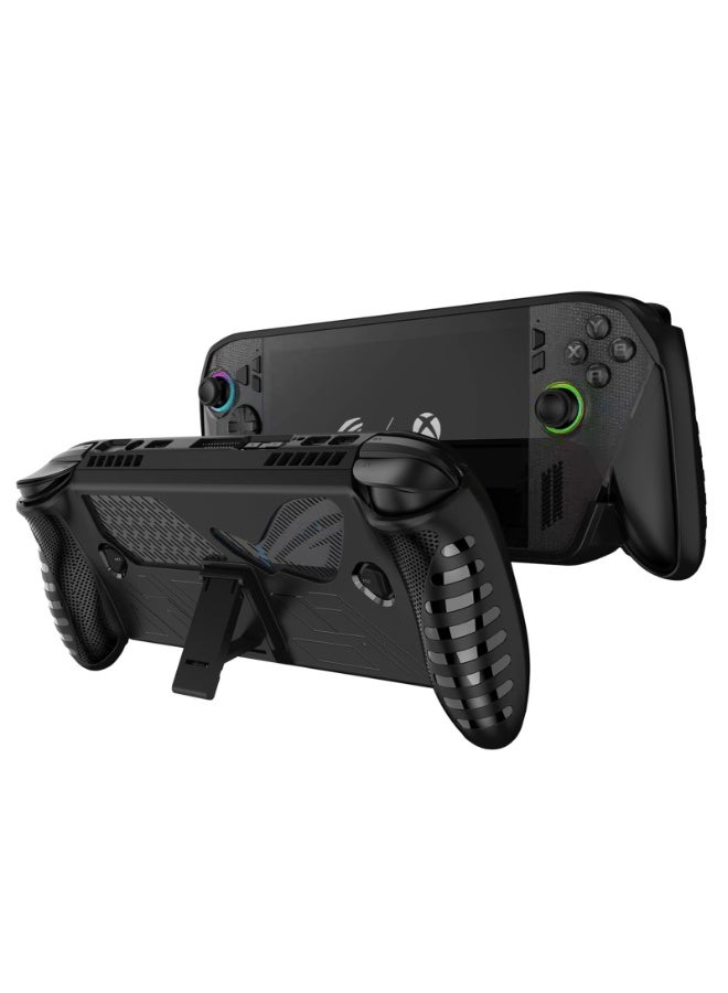 TPU حالة واقية مع قوس ل ROG XBOX حليف / ROG XBOX حليف X وحدة تحكم الألعاب مكافحة السقوط غطاء الجلد غير الانزلاق ملحقات الألعاب (أسود) - Image 2