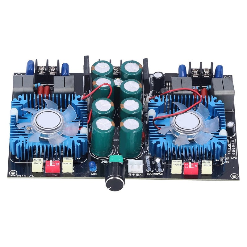 Channel Audio Amplifier Board with Fan 2 x 420W Output Power, SMD Resistor for Clear Sound, Low Interference - Image 1