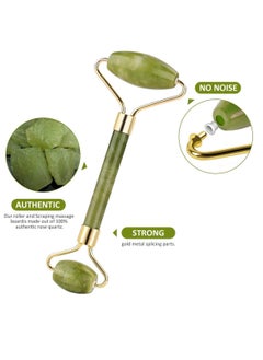 General Jade Roller Set (Pack of 2) Natural Massage Kit for Eye, Neck and Body Care - Anti-Wrinkle and Anti-Aging, Green  - Image 2