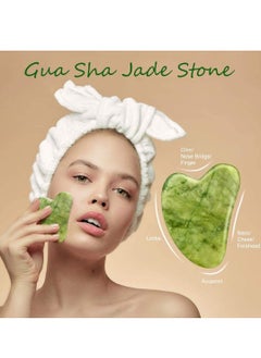 General Jade Roller Set (Pack of 2) Natural Massage Kit for Eye, Neck and Body Care - Anti-Wrinkle and Anti-Aging, Green  - Image 5