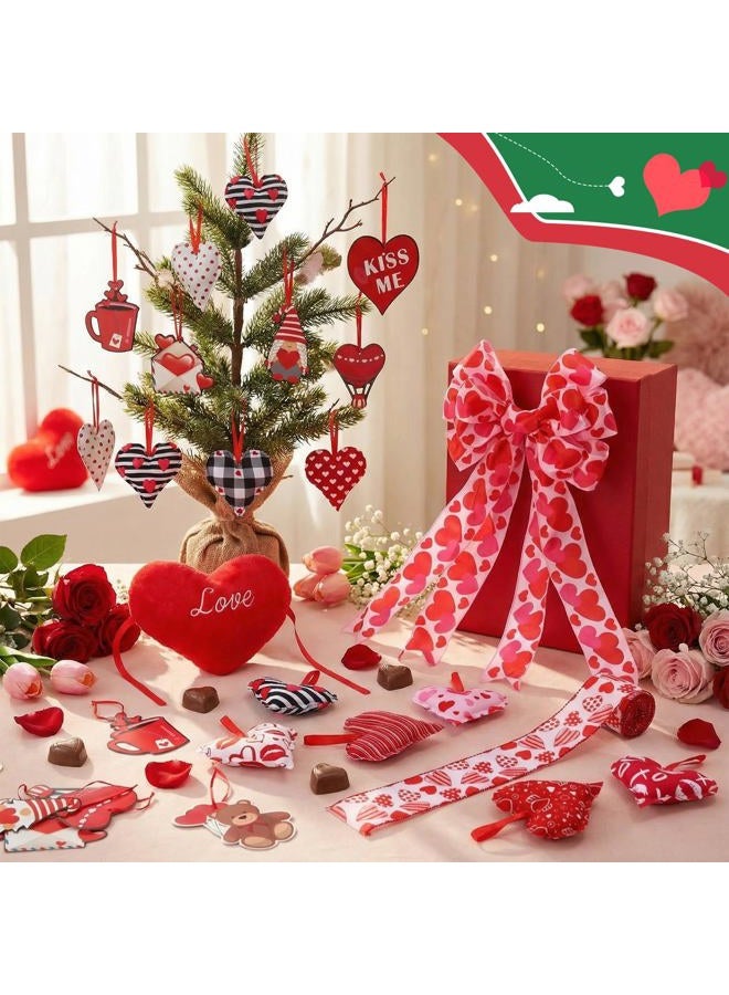 Halfchet 46 Pcs Valentine's Day St. Patrick's Day Tree Decorations Hanging Ornaments Shamrock Hats with Round Gold Coins Heart-Shaped Tree Ornaments for Irish St. Patrick's Party Decor - Image 4