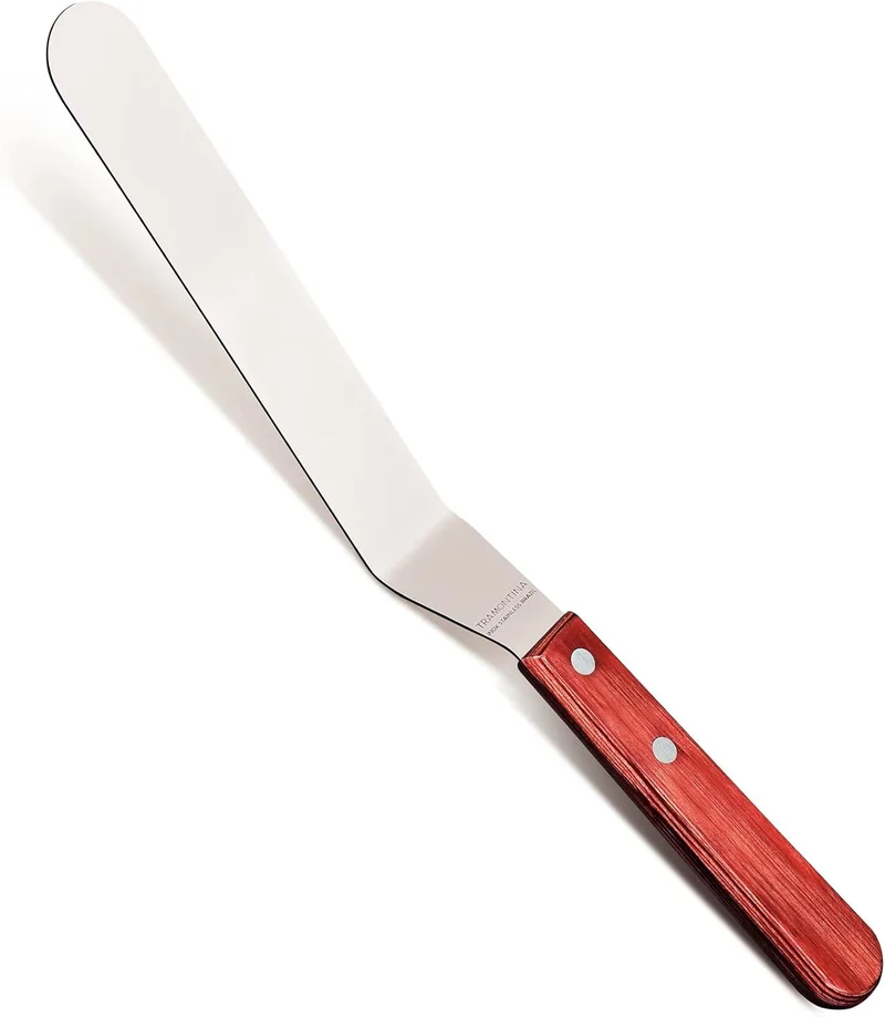 ترامونتينا 7 Inches Stainless Steel Baker's Spatula with Treated Red Polywood Handle