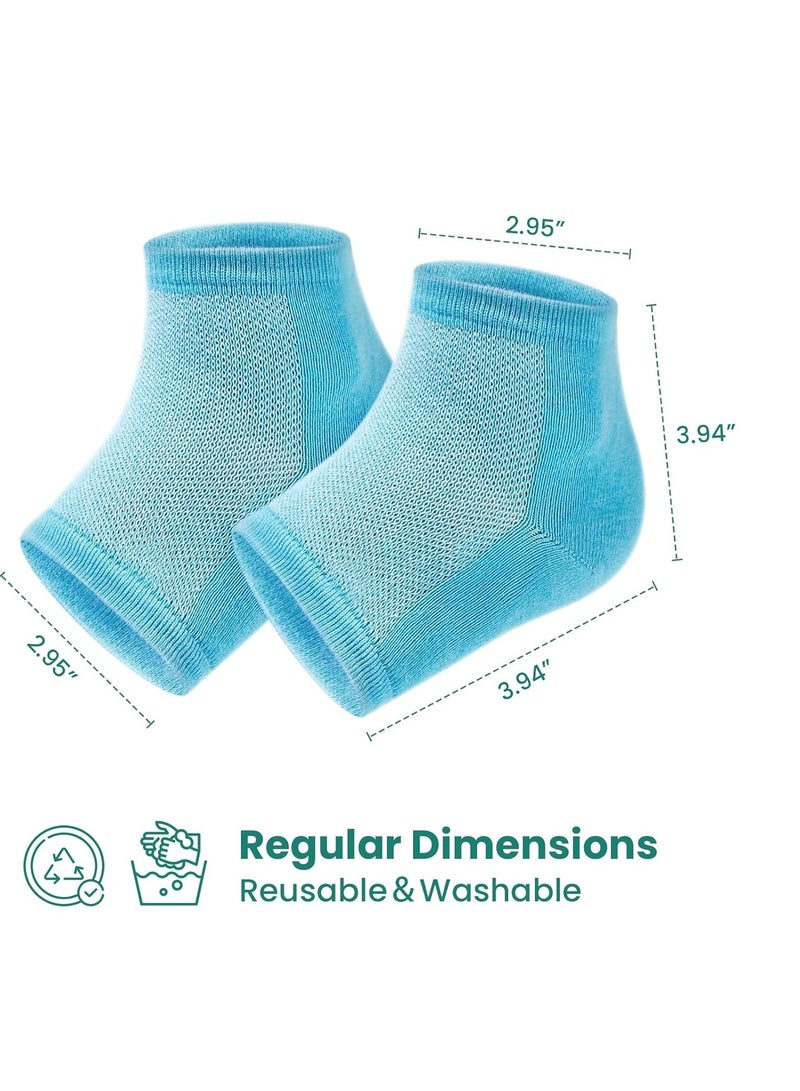 Welnove Welnove Moisturizing Heel Socks - 2 Pairs Aloe Vera Extract Infused Gel Lining for Dry Feet - Cracked Heel Repair Treatment - Cotton Socks for Women Men Foot Care (Regular Sizes)  - Image 2