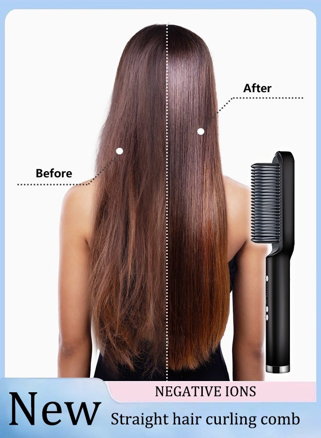 Hair straightening comb with negative ions, ladies' straight hair comb, hair straightening comb that protects hair without damaging it - Image 1