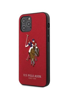 U.S. Polo Assn. iPhone 12 Pro Max Case 6.7inch PU Hard Polo Embroidery - Red  - Image 2