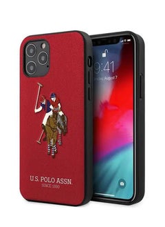 U.S. Polo Assn. iPhone 12 Pro Max Case 6.7inch PU Hard Polo Embroidery - Red  - Image 4
