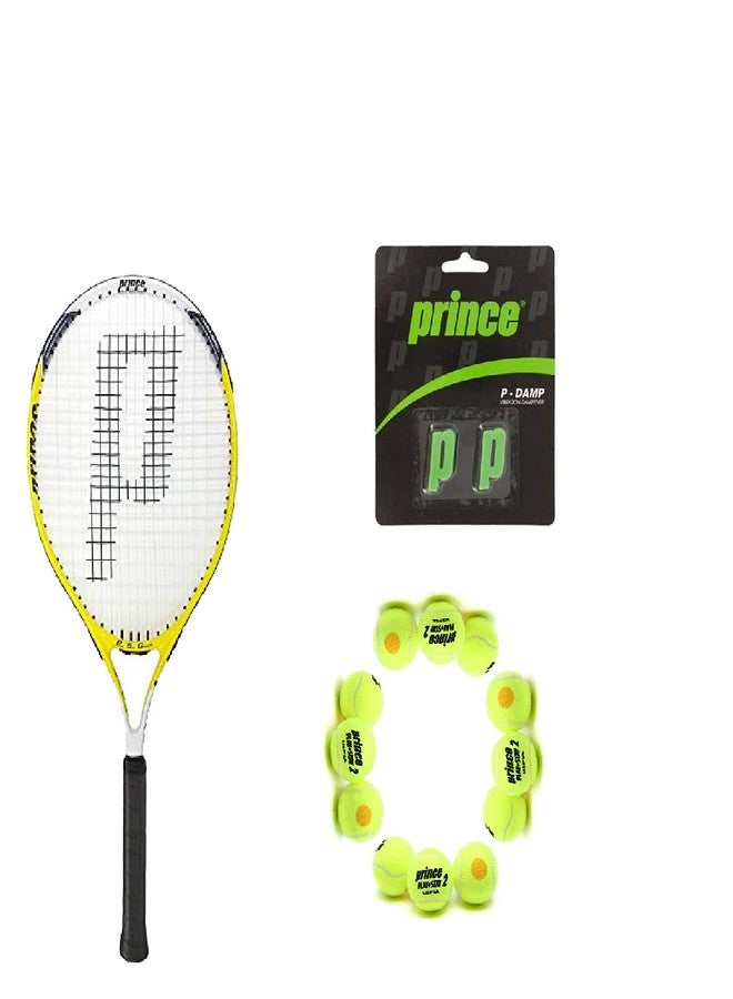 Prince Tennis Racket Deuce 26 with Prince-Stage 2-Orange-Std Tennis Ball 1 DOZ and X2 P Dampner - Image 2