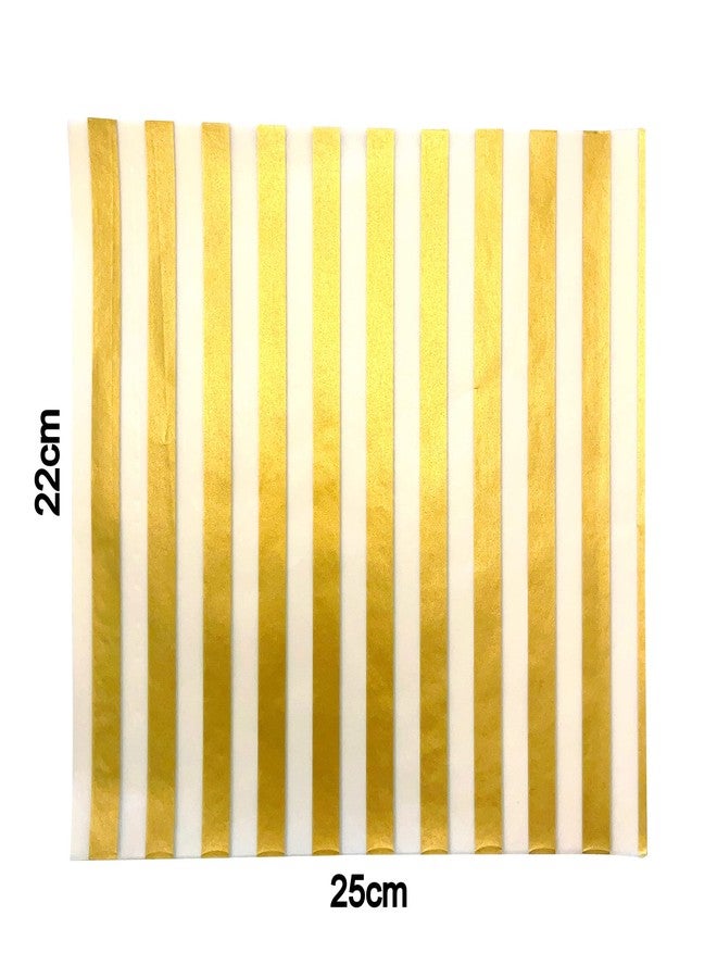 Suiwen 150 Gold and White Striped Wax Sheets - Greaseproof, Waterproof Hamburger Paper Liners for Food Basket - Image 2