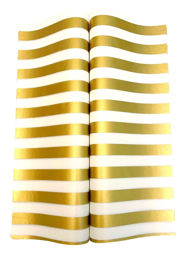 Suiwen 150 Gold and White Striped Wax Sheets - Greaseproof, Waterproof Hamburger Paper Liners for Food Basket - Image 1