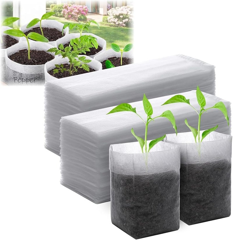 Seedling Bags – 100 Bags, 10x12cm (5cm Dia x 9cm H), Non-Woven, for Plant Germination