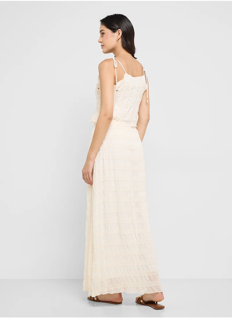 جينجر Shirred Cami Top & Skirt Coord Set