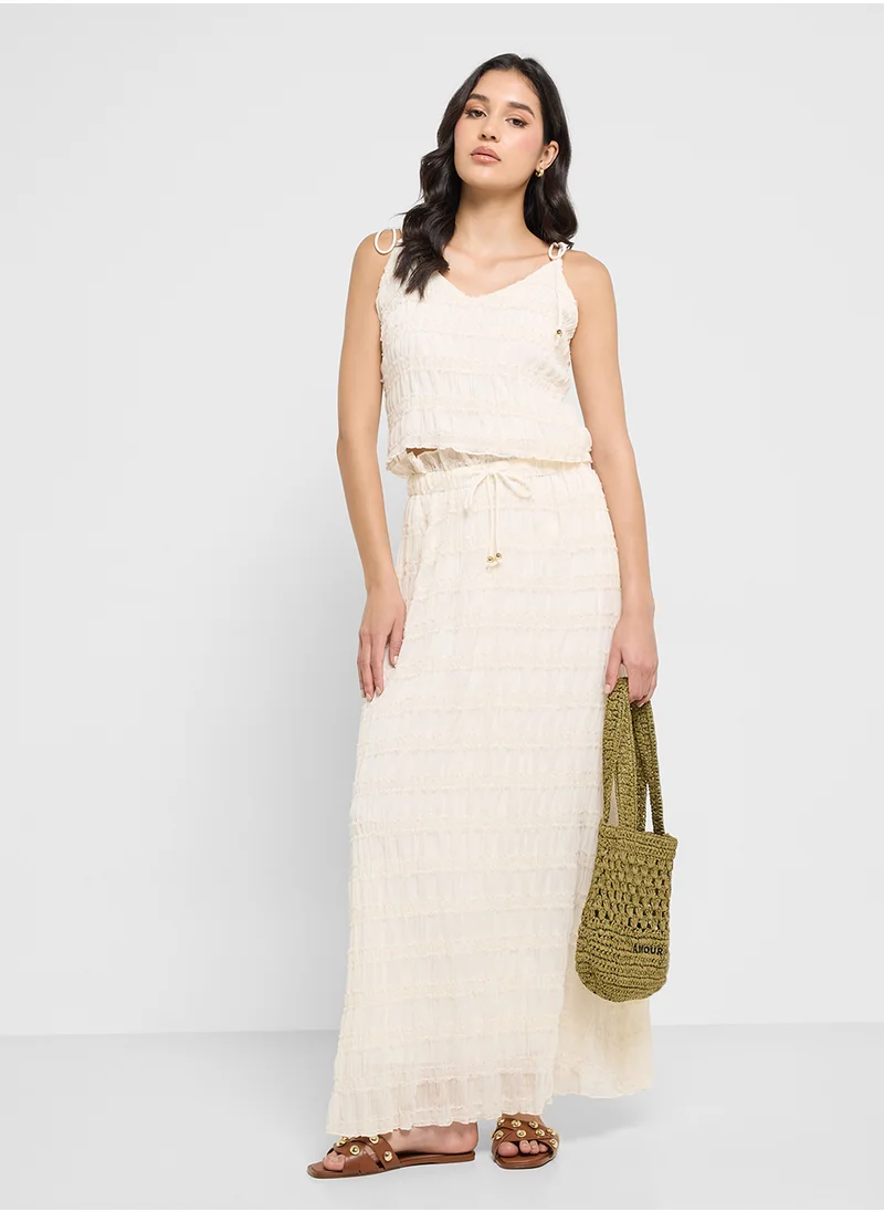 جينجر Shirred Cami Top & Skirt Coord Set