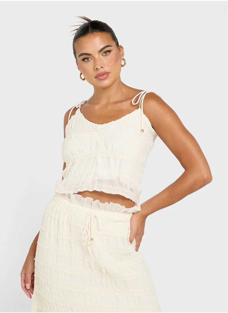جينجر Shirred Cami Top & Skirt Coord Set