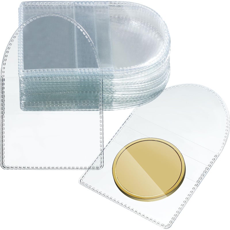 Fainne 50 Pcs Single Pocket Coin Sleeves Collector Individual Clear Plastic Sleeves Holder Small Plastic Coin Holder Pouch Single Protector for Jewelry Storage(2 Inches,Round) - Image 1