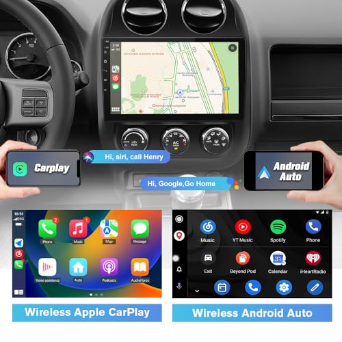 AWESAFE [4Core+64GB] Android Car Stereo for Jeep Patriot Compass 2010 2011 2012 2013 2014 2015 2016, 10" Touch Screen Radio for Jeep Compass with CarPlay Android Auto GPS 5GWiFi Included Camera - Image 2