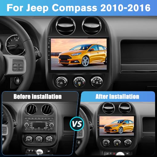 AWESAFE [4Core+64GB] Android Car Stereo for Jeep Patriot Compass 2010 2011 2012 2013 2014 2015 2016, 10" Touch Screen Radio for Jeep Compass with CarPlay Android Auto GPS 5GWiFi Included Camera - Image 3