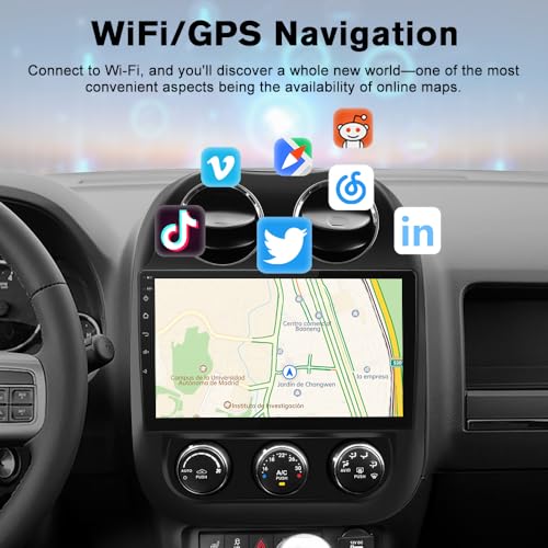 AWESAFE [4Core+64GB] Android Car Stereo for Jeep Patriot Compass 2010 2011 2012 2013 2014 2015 2016, 10" Touch Screen Radio for Jeep Compass with CarPlay Android Auto GPS 5GWiFi Included Camera - Image 4