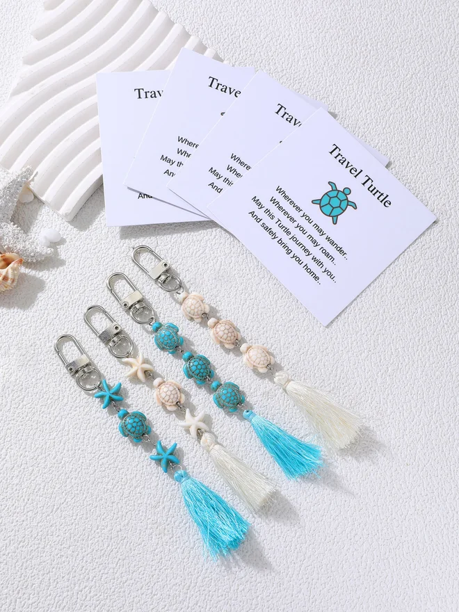 Take Two Turtle Starfish Keychain