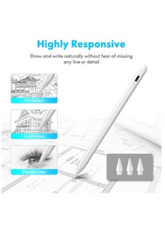 Generic Active Stylus Pen for iPad with Palm Rejection and Tilt Sensor for 2018-2020 Apple iPad Air 4th 3rd Generation, iPad Pro 11 & 12.9 Inch, 6th 7th 8th Mini 5 by Sistine White  - Image 2